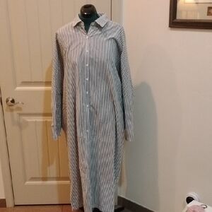 Striped Long Sleeve Shirt Dress